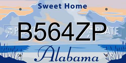B564ZP Alabama License Plate