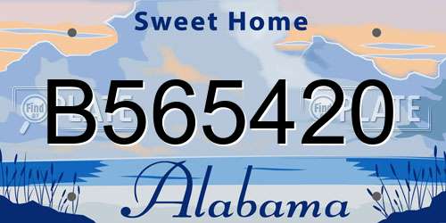 B565420 Alabama License Plate