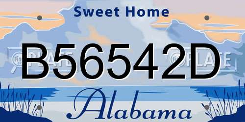 B56542D Alabama License Plate