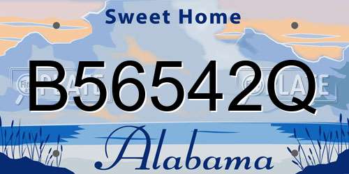 B56542Q Alabama License Plate