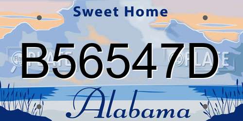B56547D Alabama License Plate