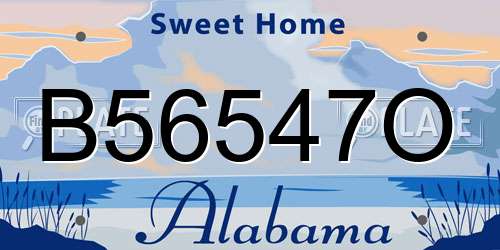 B56547O Alabama License Plate
