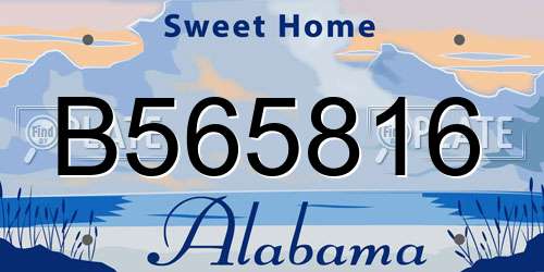 B565816 Alabama License Plate