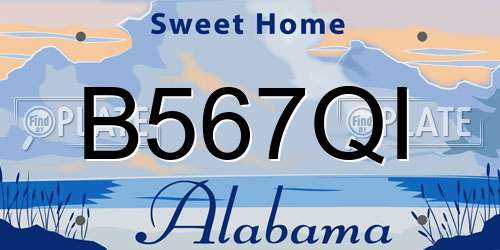 B567QI Alabama License Plate