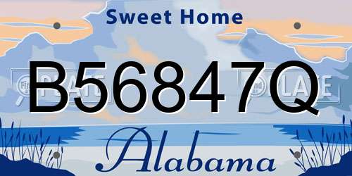 B56847Q Alabama License Plate