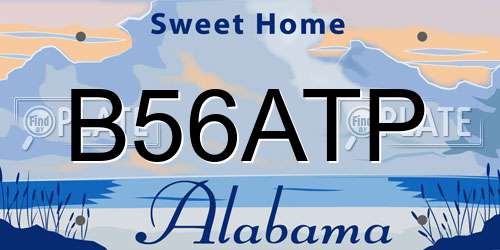 B56ATP Alabama License Plate