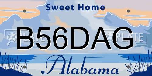 B56DAG Alabama License Plate