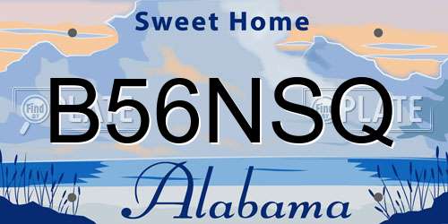 B56NSQ Alabama License Plate