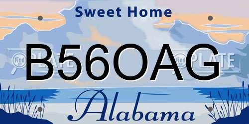 B56OAG Alabama License Plate