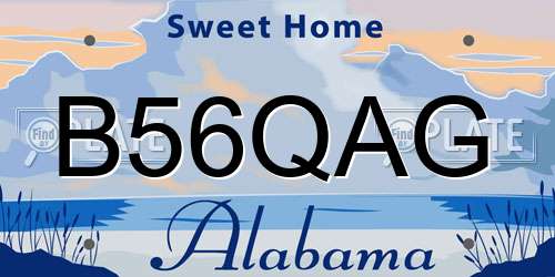 B56QAG Alabama License Plate