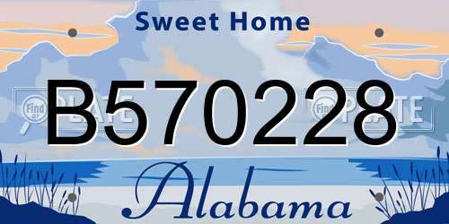 B570228 Alabama License Plate