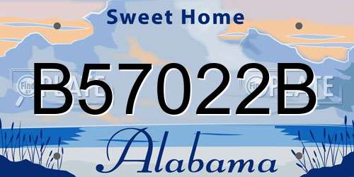 B57022B Alabama License Plate