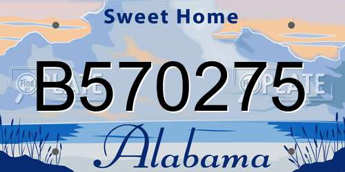 B570275 Alabama License Plate