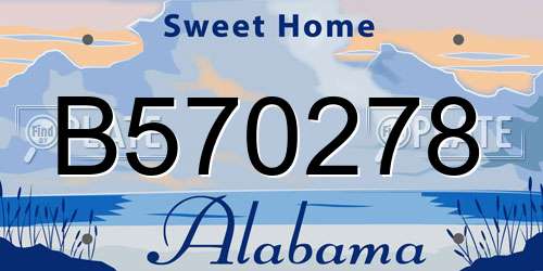 B570278 Alabama License Plate