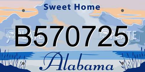 B570725 Alabama License Plate