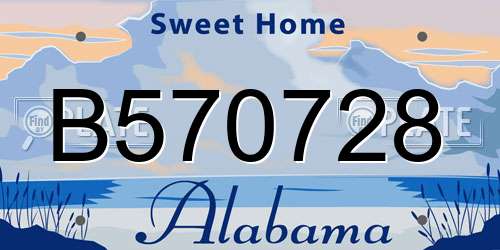 B570728 Alabama License Plate