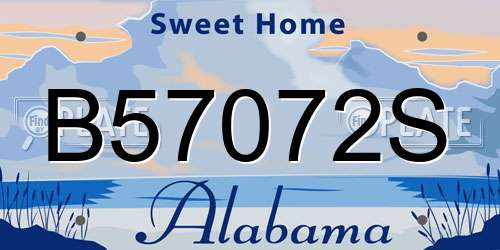 B57072S Alabama License Plate