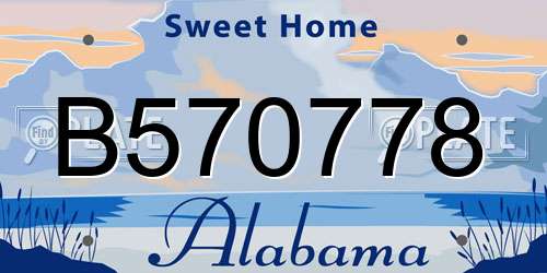 B570778 Alabama License Plate