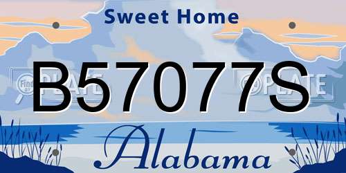 B57077S Alabama License Plate