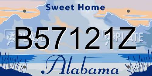B57121Z Alabama License Plate