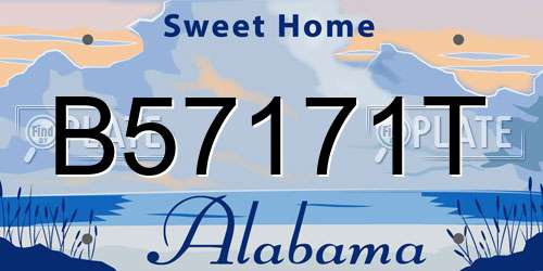 B57171T Alabama License Plate