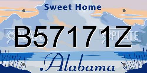 B57171Z Alabama License Plate