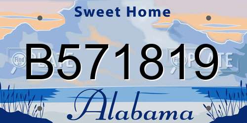 B571819 Alabama License Plate