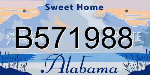 B571988 Alabama License Plate