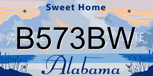 B573BW Alabama License Plate