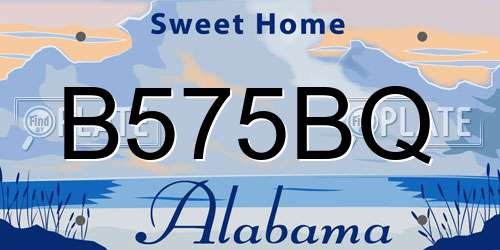 B575BQ Alabama License Plate