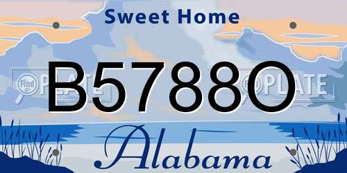 B5788O Alabama License Plate