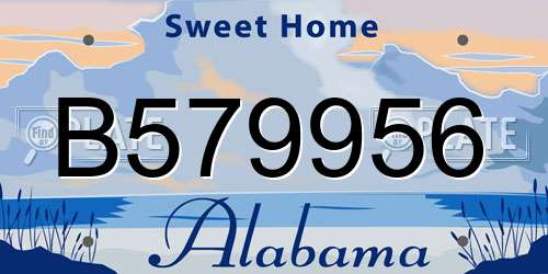 B579956 Alabama License Plate