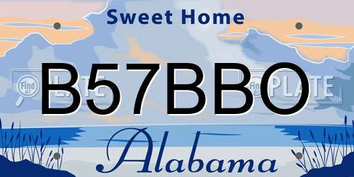 B57BBO Alabama License Plate