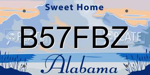 B57FBZ Alabama License Plate