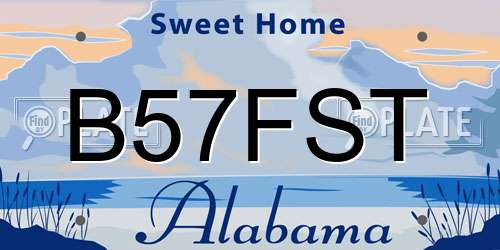 B57FST Alabama License Plate