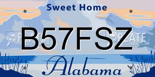 B57FSZ Alabama License Plate