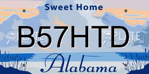 B57HTD Alabama License Plate