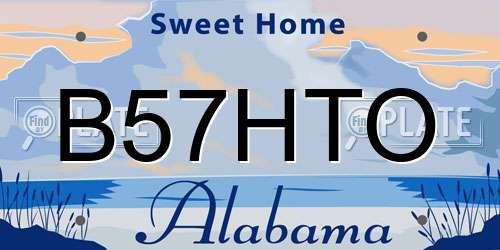 B57HTO Alabama License Plate