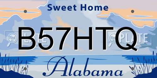 B57HTQ Alabama License Plate