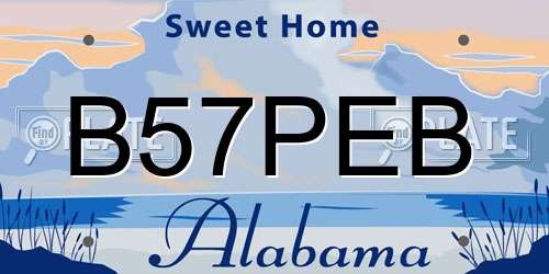 B57PEB Alabama License Plate