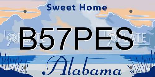 B57PES Alabama License Plate