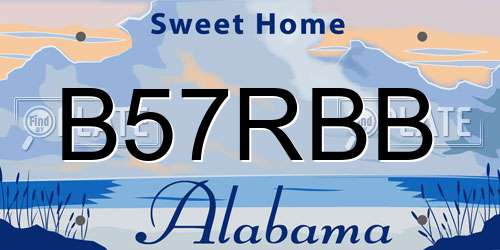 B57RBB Alabama License Plate