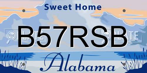 B57RSB Alabama License Plate