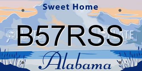 B57RSS Alabama License Plate