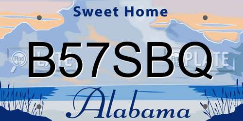 B57SBQ Alabama License Plate