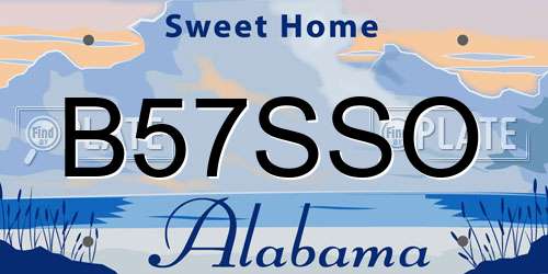 B57SSO Alabama License Plate