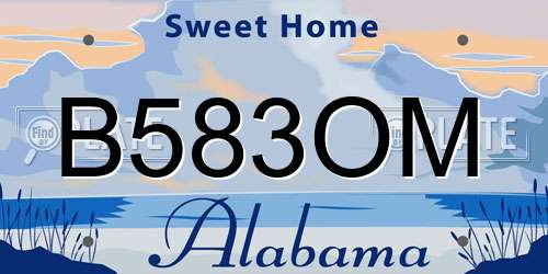 B583OM Alabama License Plate