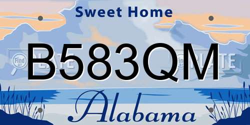 B583QM Alabama License Plate