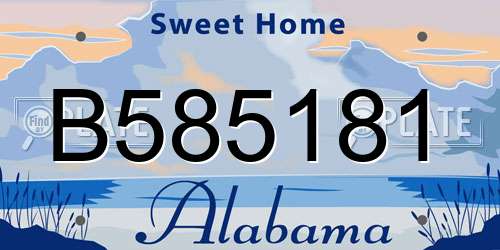 B585181 Alabama License Plate