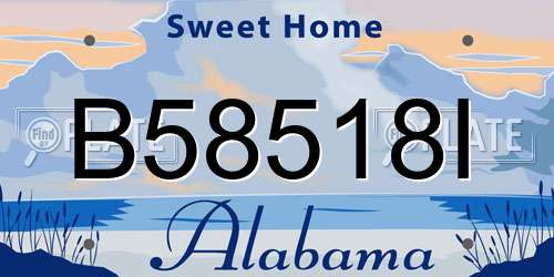 B58518I Alabama License Plate
